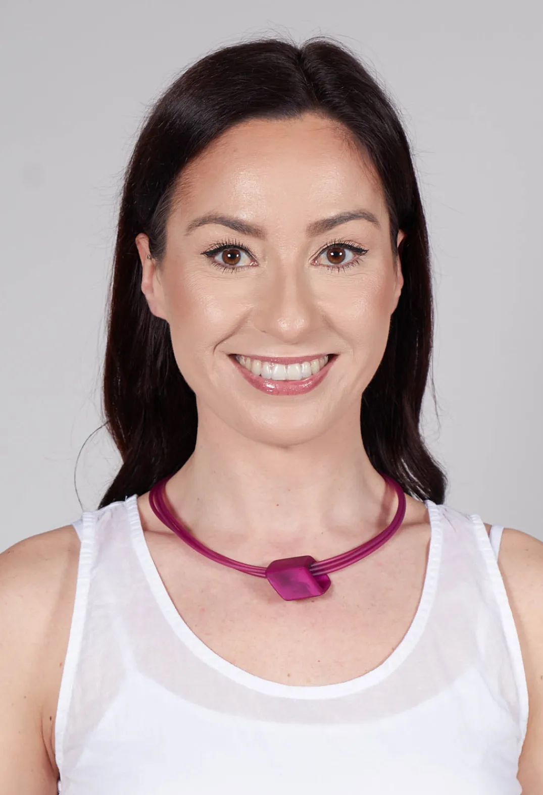 Bender Schmuck Necklaces^PVC Choker with Resin Square Bead in Purple