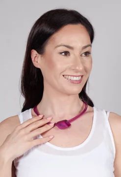 Bender Schmuck Necklaces^PVC Choker with Resin Square Bead in Purple