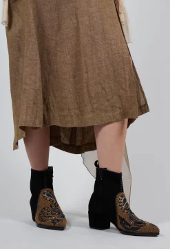 Meher Kakalia Boots^Queen Phyllis Boot in Suede Black Beige