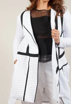 IXOS Coats^Quilted Coat with Zip Front in Bianco