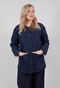 Urban Code Jackets^Quilted Jacket in Navy and Bone