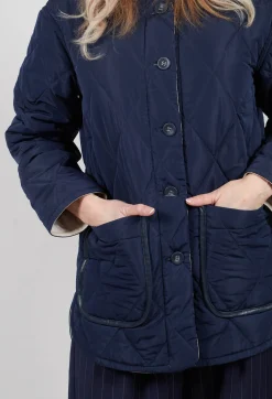Urban Code Jackets^Quilted Jacket in Navy and Bone