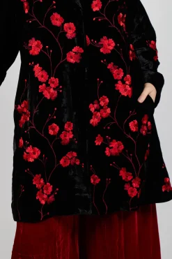 Bianco Levrin Coats^Raimonda Coat in Cherry Black