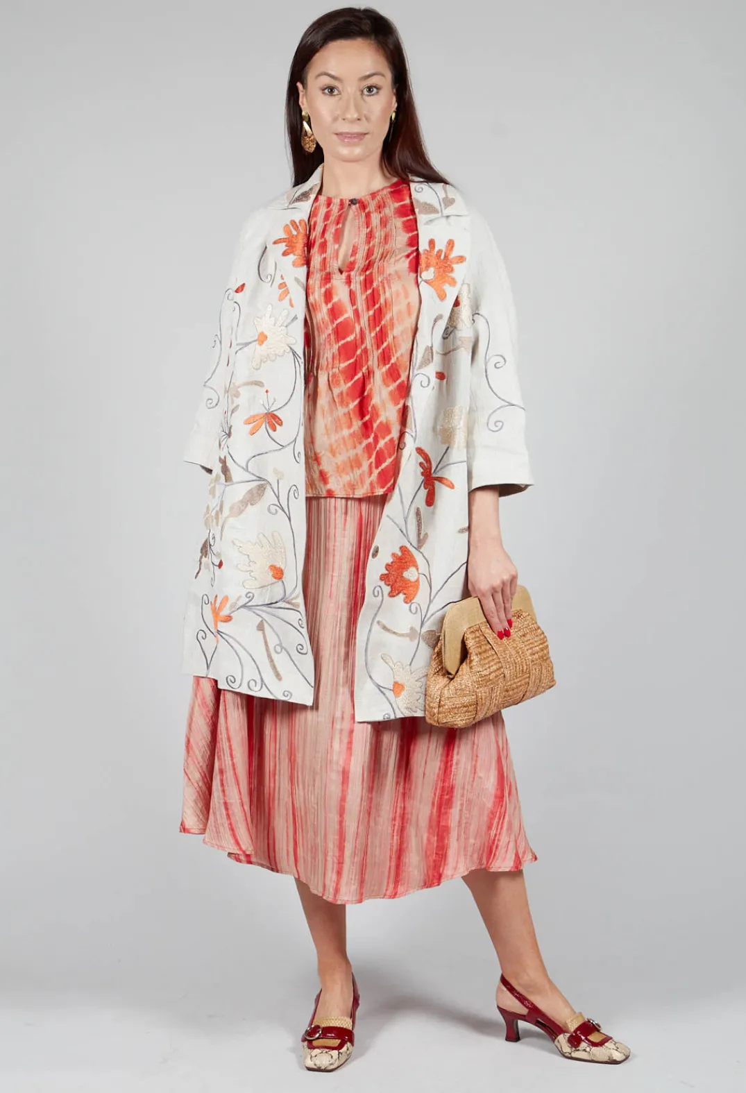 Bianco Levrin Coats^Raimonda Flame Emb Coat in Pepper