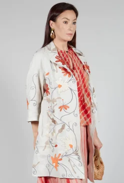 Bianco Levrin Coats^Raimonda Flame Emb Coat in Pepper