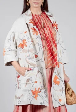 Bianco Levrin Coats^Raimonda Flame Emb Coat in Pepper