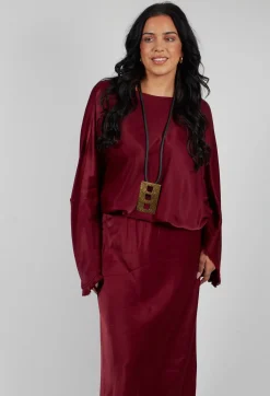 La Vaca Loca Tops^Raj Acto Top in Smoky Red