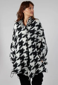 Rundholz Mainline Cardigans^Raw Edge Cardigan in Black Bone Jacquard
