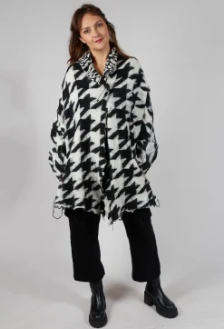 Rundholz Mainline Cardigans^Raw Edge Cardigan in Black Bone Jacquard