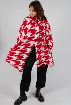 Rundholz Mainline Cardigans^Raw Edge Cardigan in Cardinal Bone Jacquard