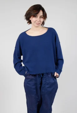 Rundholz Dip Jumpers^Raw Hem Boat Neckline Jumper in Ocean