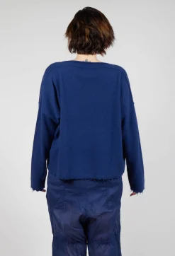 Rundholz Dip Jumpers^Raw Hem Boat Neckline Jumper in Ocean