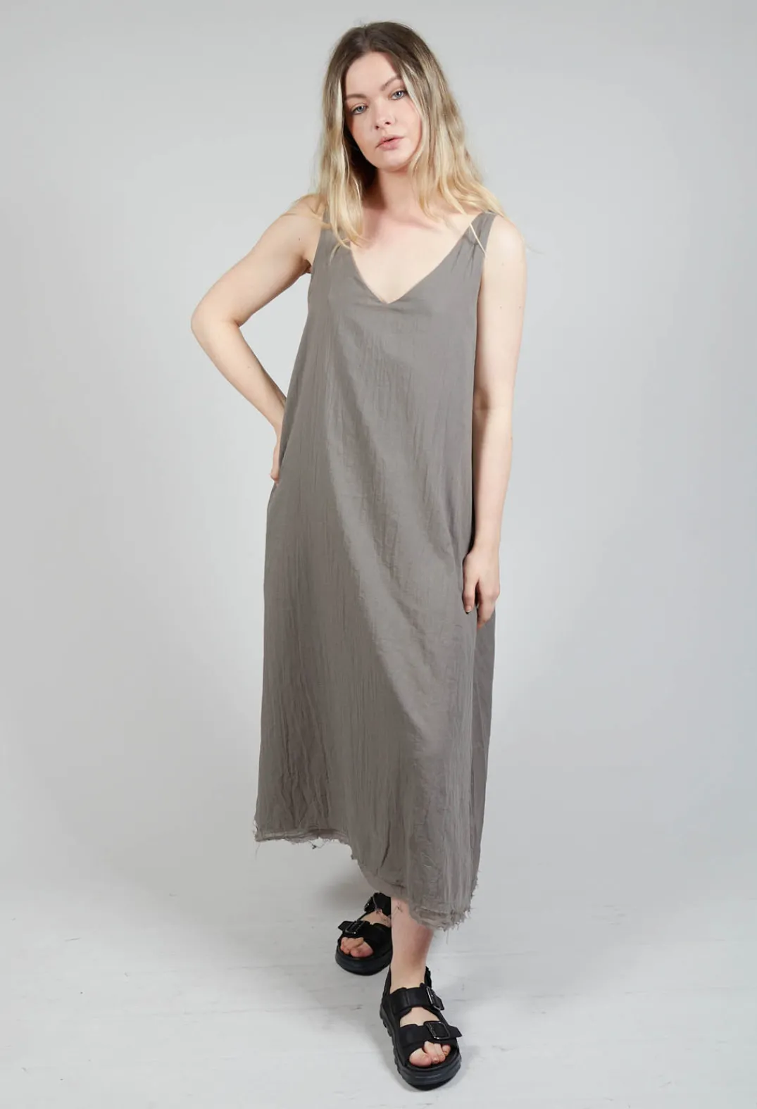 Amici Dresses^Raw Hemmed Dress in Cappuccino