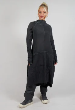 Rundholz Dip Tops^Raw Hemmed Dress in Coal