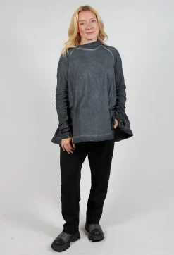 Rundholz Mainline Tops^Relaxed Cross Neck Top in Slate Cloud