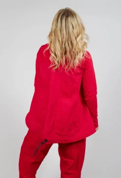 Rundholz Mainline Tops^Relaxed Cross Neck Top in Cardinal Cloud