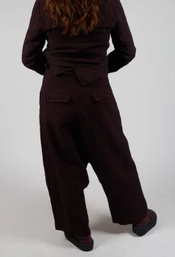 Rundholz Mainline Trousers^Relaxed Drop Crotch Trousers in Merlot Check