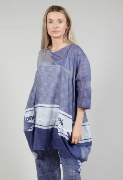 Rundholz Black Label Tops^Relaxed Fit Cotton Top in Azur Print