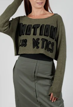 Rundholz Black Label Jumpers^Relaxed Fit Cropped Jumper in Camp Print