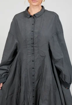 Rundholz Dip Dresses^Relaxed Fit Shirt Dress in Coal Cloud