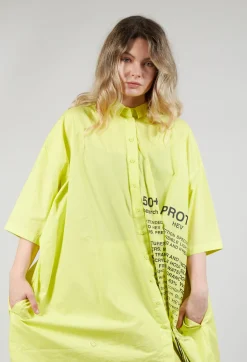 Rundholz Black Label Dresses^Relaxed Fit Shirt Dress with Lettering Motif in Sun Print