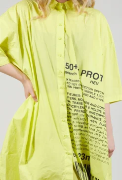Rundholz Black Label Dresses^Relaxed Fit Shirt Dress with Lettering Motif in Sun Print