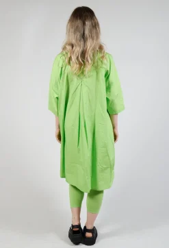 Rundholz Black Label Dresses^Relaxed Fit Shirt Dress with Lettering Motif in Lime Print