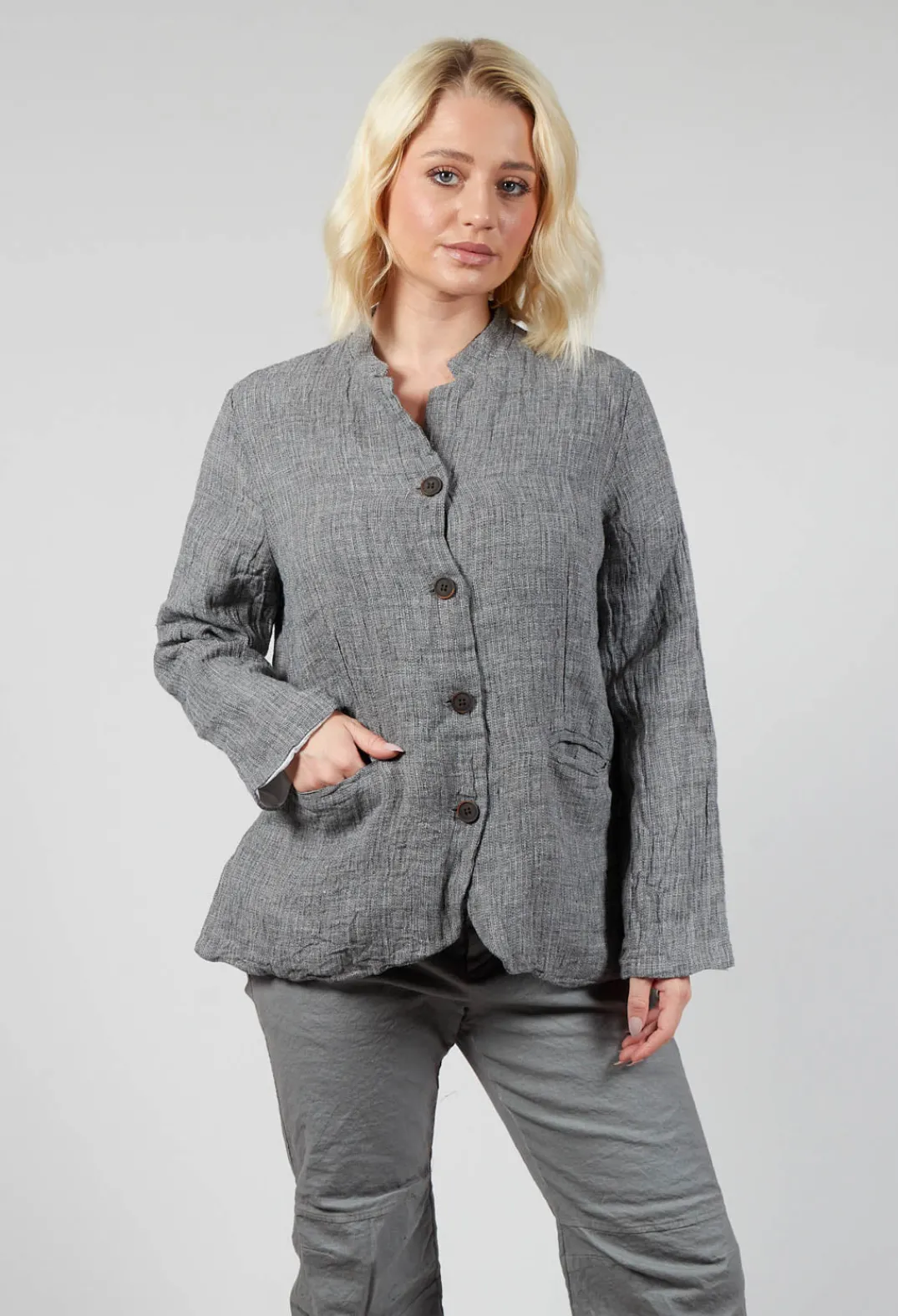 Aequamente Jackets^Relaxed Jacket in Salt and Pepper
