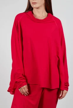 Rundholz Mainline Tops^Relaxed Open Roll Neck Top in Cardinal Cloud