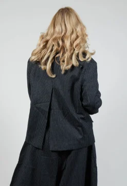 Marc Point Jackets^Relaxed Pinstripe Blazer in Black