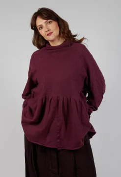 Rundholz Mainline Tops^Relaxed Pleat Jumper in Merlot