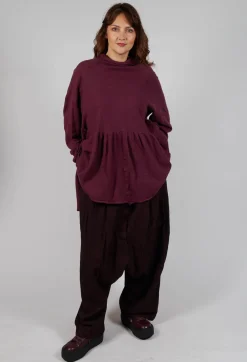 Rundholz Mainline Tops^Relaxed Pleat Jumper in Merlot
