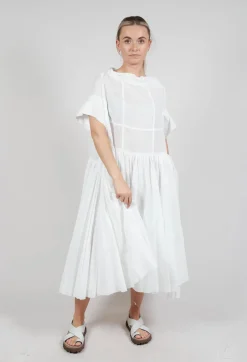 Rundholz Mainline Dresses^Relaxed Pleated Dress in Starwhite