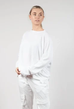 Rundholz Dip Jumpers^Relaxed Sweatshirt with Ribbed Hem in Semi Bleach