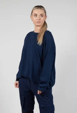 Rundholz Dip Jumpers^Relaxed Sweatshirt with Ribbed Hem in Ink