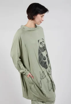 Rundholz Black Label Dresses^Relaxed Tunic Dress with Motif in Defender Shiny Print