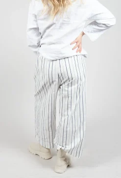 Aequamente Trousers^Relaxed Wide Leg Trousers in Abisso Stripe