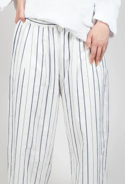 Aequamente Trousers^Relaxed Wide Leg Trousers in Abisso Stripe