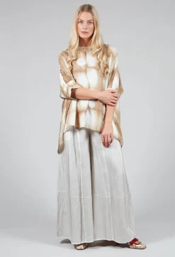 Bianco Levrin Shirts & Blouses^Rene Round Neck Shirt in Beige and White