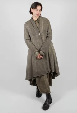 Sanctamuerte Coats^Reversible Coat in Velluto Cannete and Raso Viscosa Green Tuscany