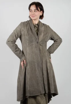 Sanctamuerte Coats^Reversible Coat in Velluto Cannete and Raso Viscosa Green Tuscany