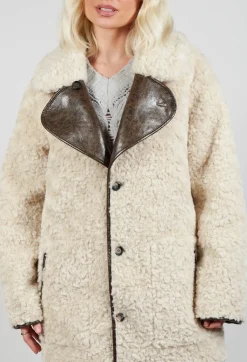 Urban Code Jackets^Reversible Faux Fur and Suede Jacket in Khaki Crackle
