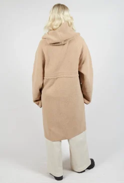 Urban Code Coats^Reversible Long Faux Fur and Suede Coat in Tan and Biscuit