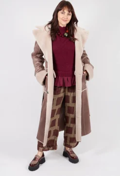 Urban Code Coats^Reversible Longline Faux Fur Coat in Taupe