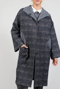 Elemente Clemente Coats^Reversible Mande Coat in Night Orange Check