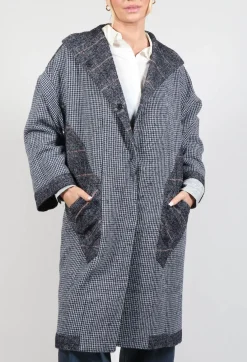 Elemente Clemente Coats^Reversible Mande Coat in Night Orange Check