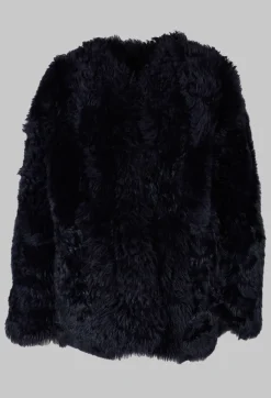 Dom Goor Coats^Reversible Shearling Coat with Fur Lining in Night Sky Navy