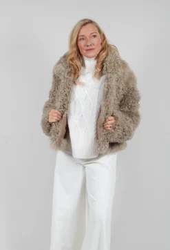 Dom Goor Coats^Reversible Sherling Jacket in Sandstone