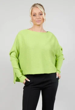 Philomena Christ Jumpers^Ribbed Drop Shoulder Jumper in Neon Green