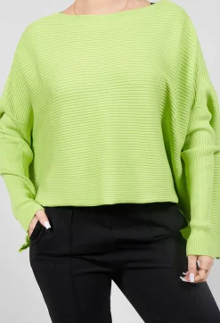Philomena Christ Jumpers^Ribbed Drop Shoulder Jumper in Neon Green